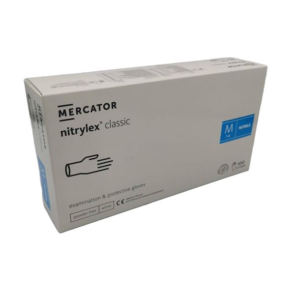 Rukavice Nitrylex PF bílé, 100 ks - M