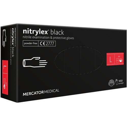 Rukavice Nitrylex PF černé, 100 ks - L