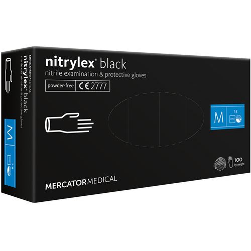 Rukavice Nitrylex PF černé, 100 ks - M