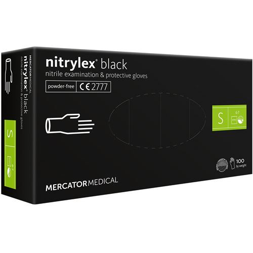 Rukavice Nitrylex PF černé, 100 ks - S