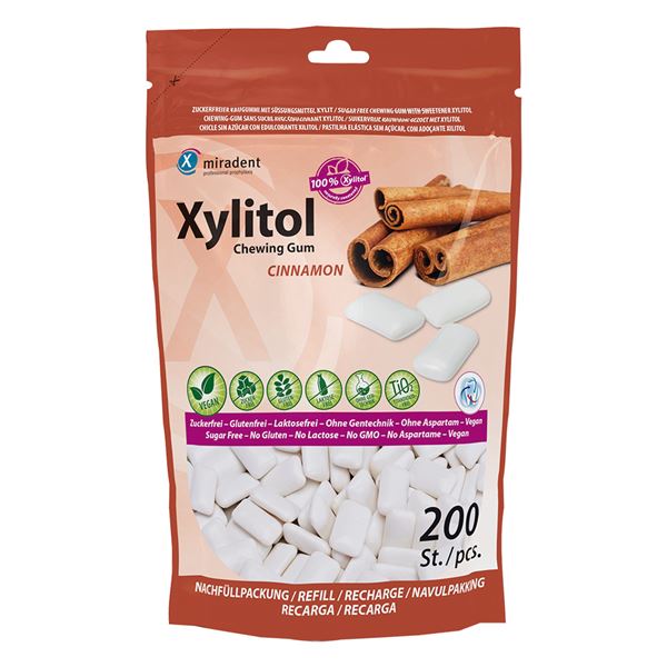 Xylitol žvýkačky sáček 200 ks - skořice